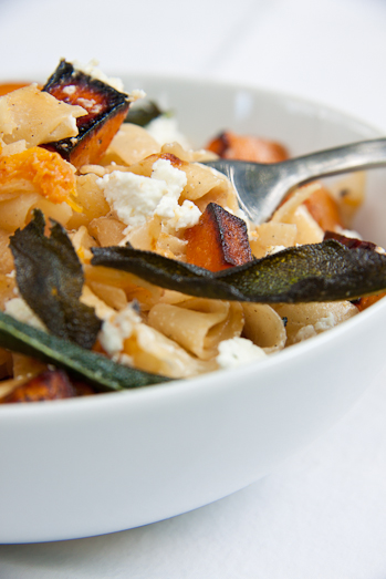 Fettucini with roasted butternut, sage and goat's cheese