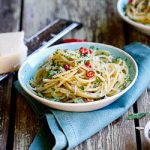 Spaghetti with Anchovies, garlic, lemon & chilli