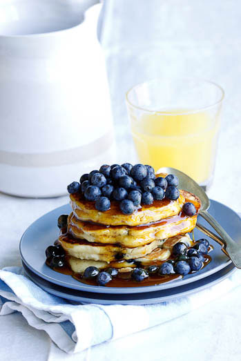 Blueberry-Ricotta pancakes