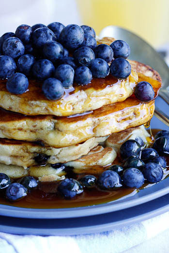 Blueberry-Ricotta pancakes