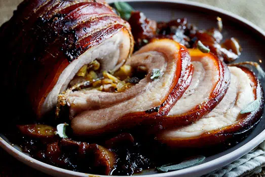 Stuffed Pork Belly roast with Apples & Sage Stuffed Pork Belly roast with Apples & Sage