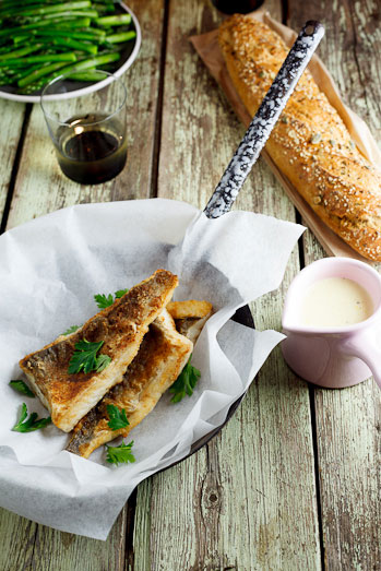 Pan-fried fish with lemon-cream sauce