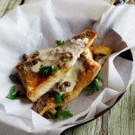 Pan-fried fish with lemon-cream sauce & capers