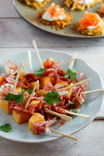 Melon & Prosciutto skewers