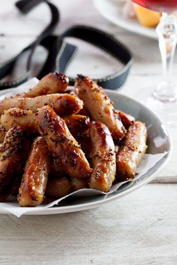 Party Sausages with Honey & Mustard Glaze - Jo's Kitchen Larder