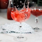 Sparkling pear, cranberry & vodka cocktail