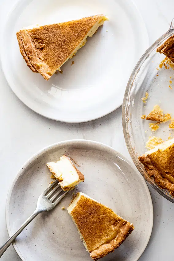 Milk tart with homemade crust.