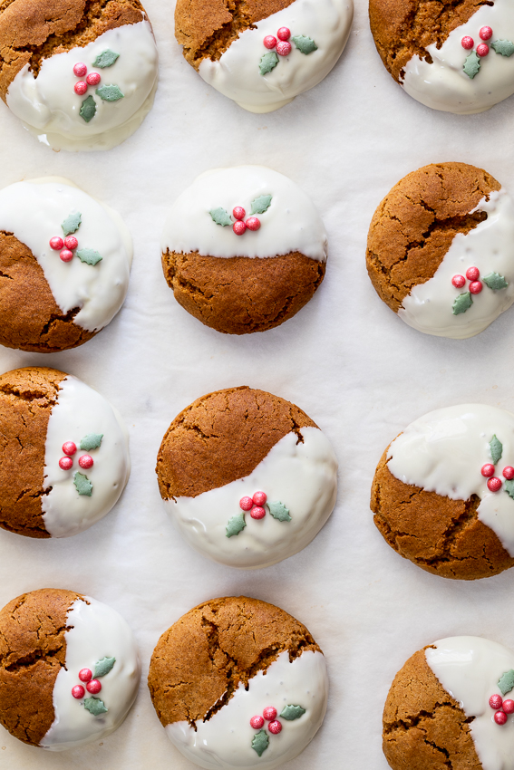White chocolate dipped ginger cookies 