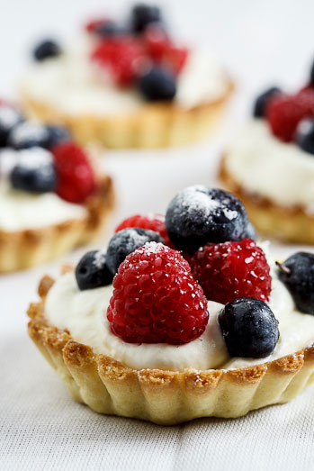 White Chocolate Tartelettes with berries
