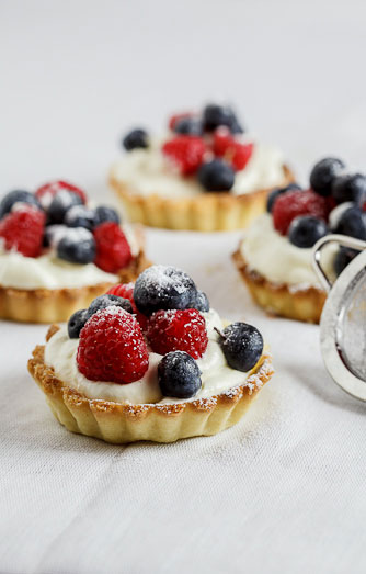 White Chocolate Tartelettes with berries