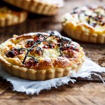 Slow-roasted cherry tomato and peppered goat’s cheese quiche