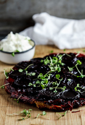 Beetroot Tarte Tatin with Goat's cheese cream