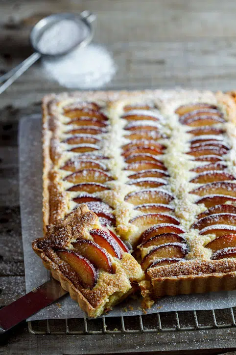 Plum frangipane tart