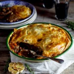Slow-cooked lamb, rosemary and roasted garlic pie