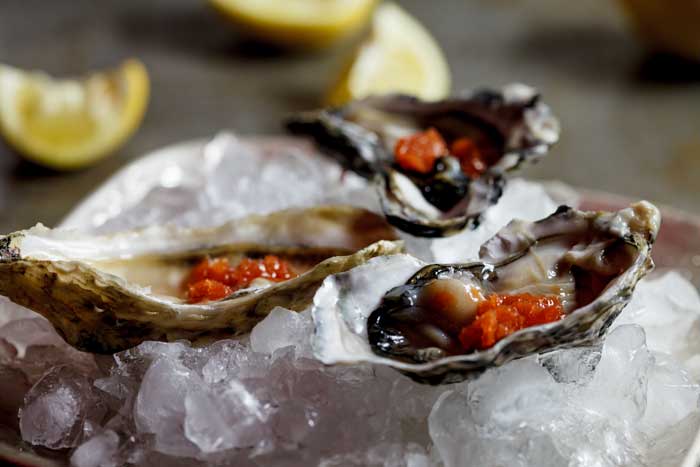 Oysters with Tobasco Granita