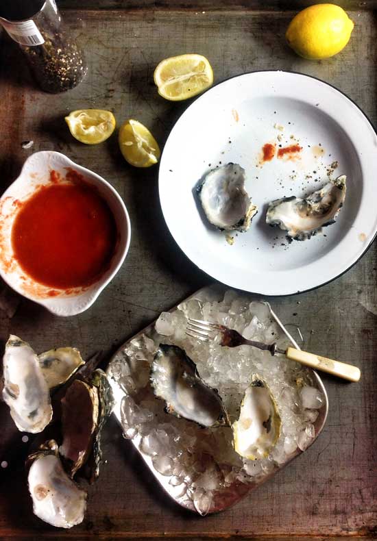 Oysters with Tobasco Granita