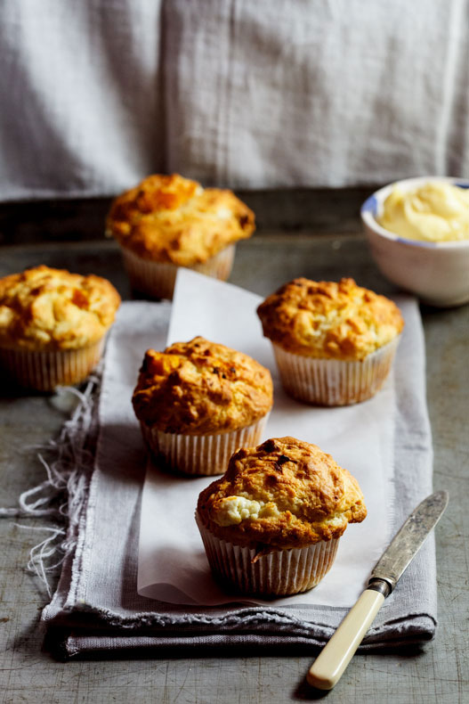 Pumpkin goat's cheese muffins