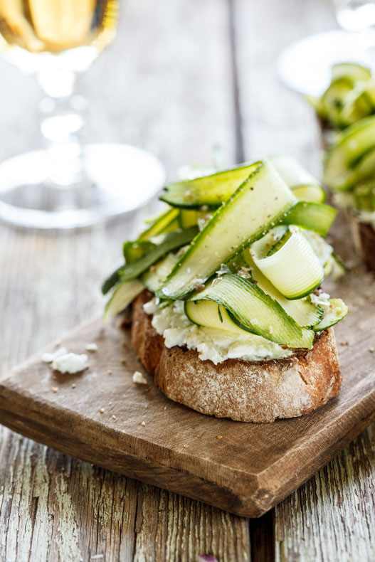 Zucchini & Goat's cheese Bruschetta - Simply Delicious