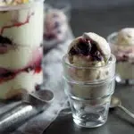 Crème fraîche and cherry compote ice cream