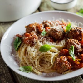 Meatballs in rich tomato sauce