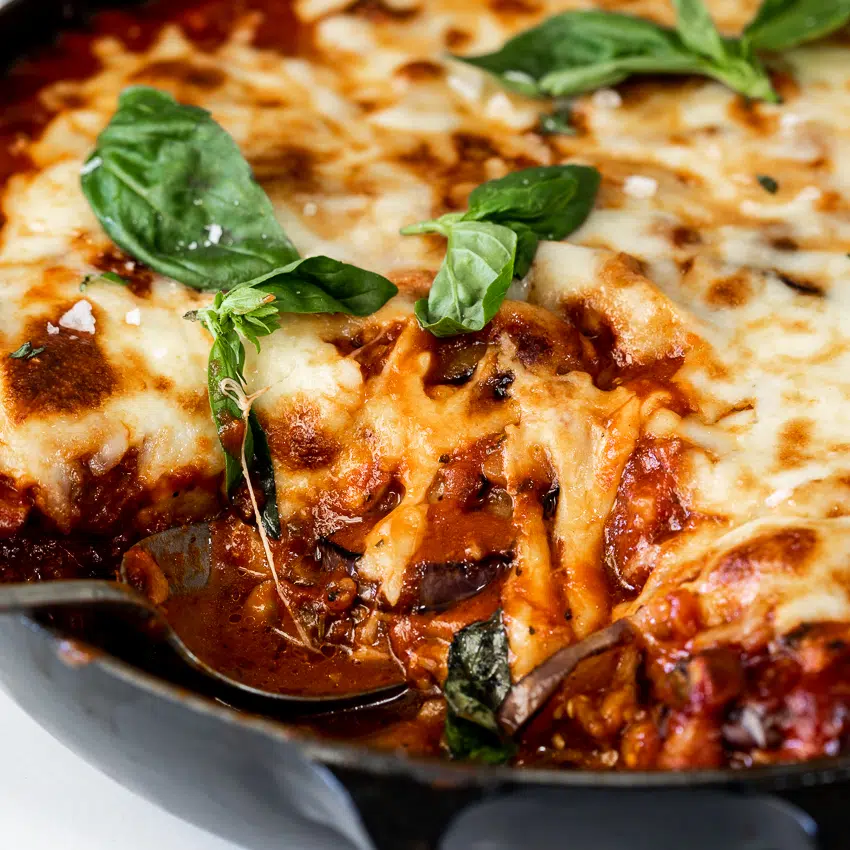Parmigiana di Melanzane with mushrooms