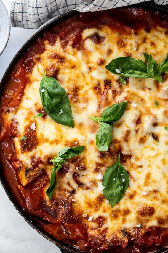 Parmigiana di Melanzane with mushrooms