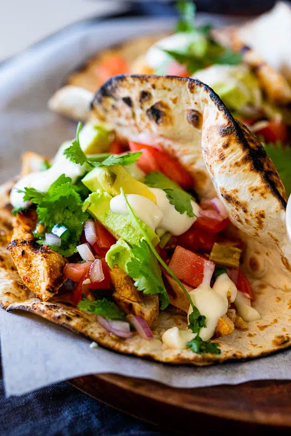 Chicken tacos with pico de gallo