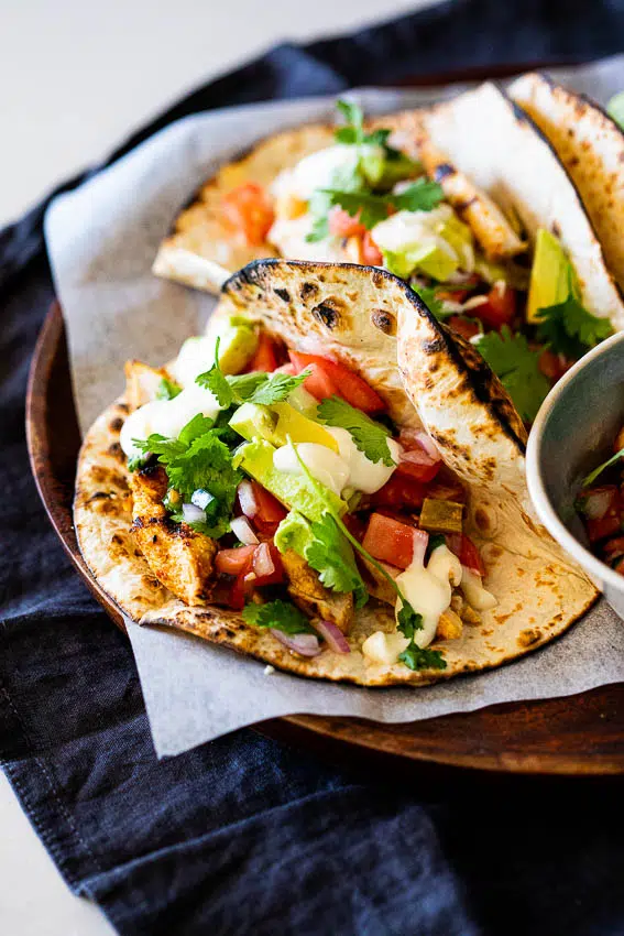 Chicken tacos with pico de gallo