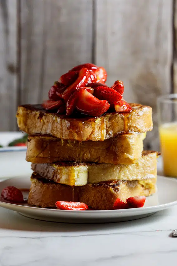 Lemon French toast with strawberries