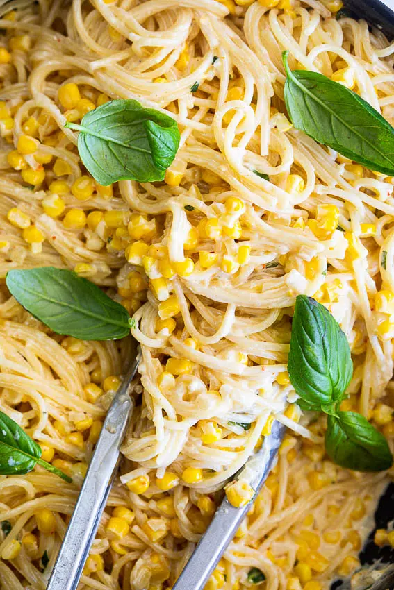 Creamy corn pasta