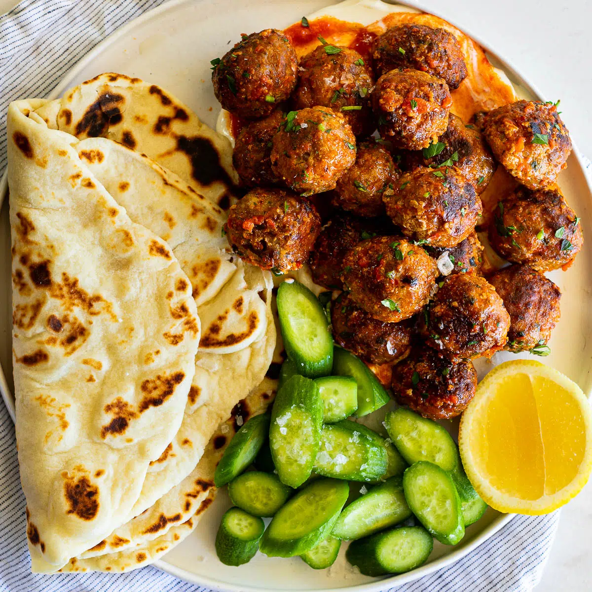Harissa lamb meatballs