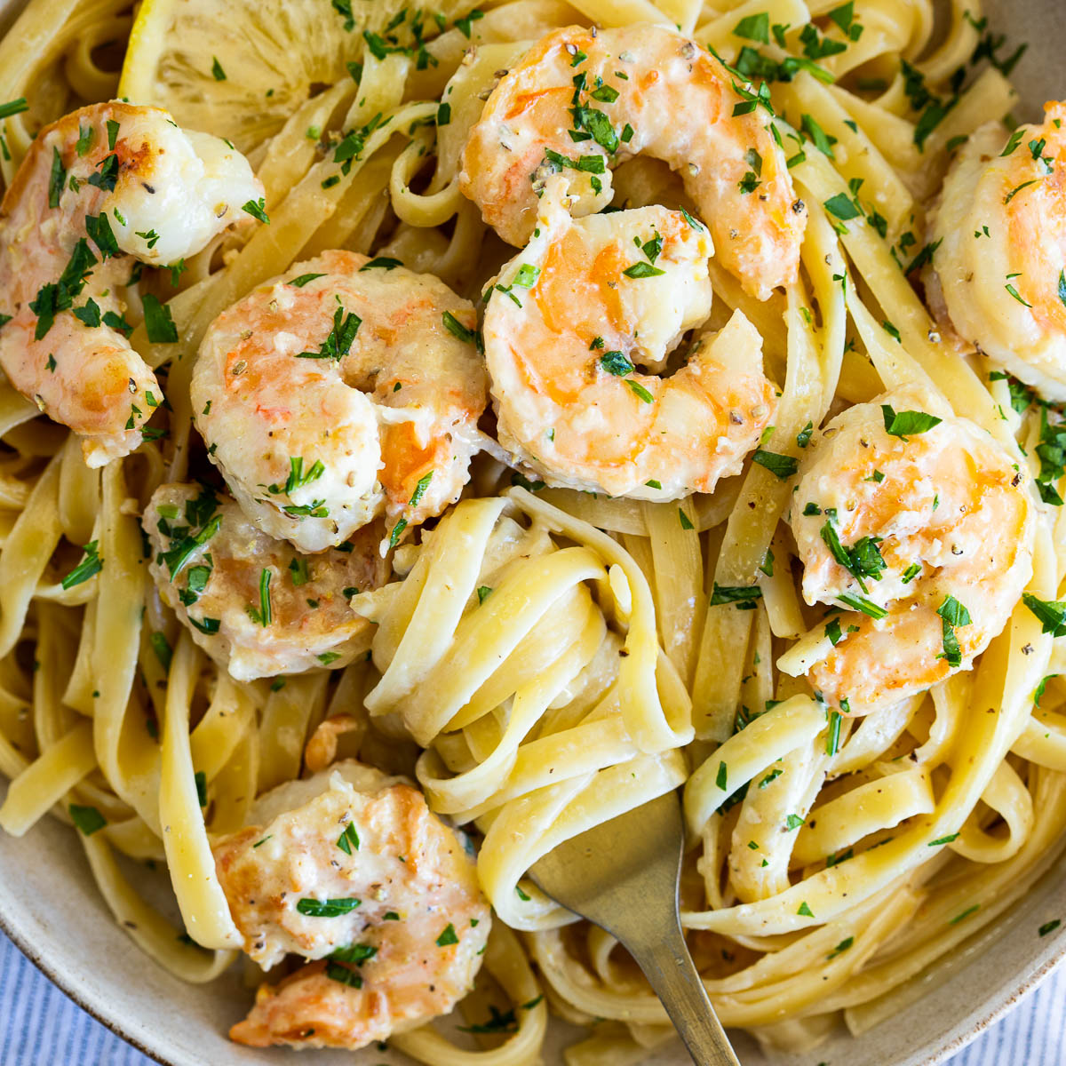 Easy pasta al limone with shrimp - Simply Delicious