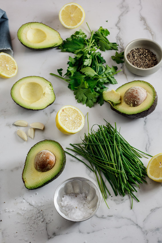 Ingredients for Creamy Avocado dressing