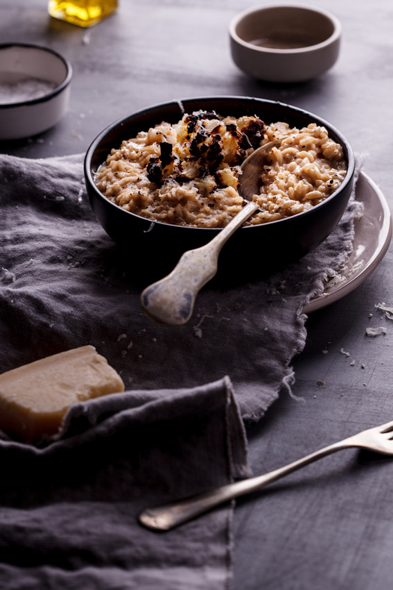 Cauliflower risotto with truffle oil