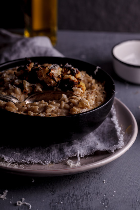 Cauliflower risotto with truffle oil