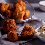 Crumbed cauliflower with caper mayonnaise