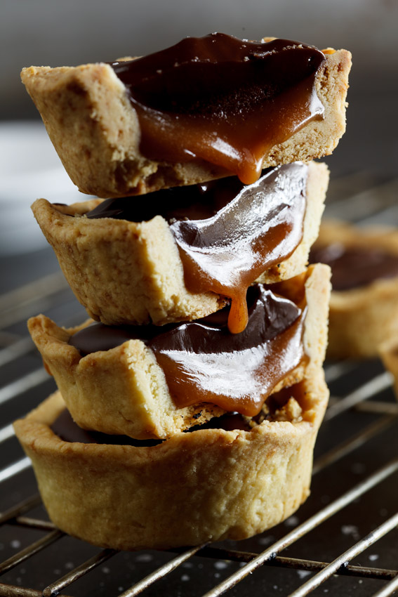 Salted caramel and chocolate cups