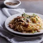 Bacon & mushroom pasta