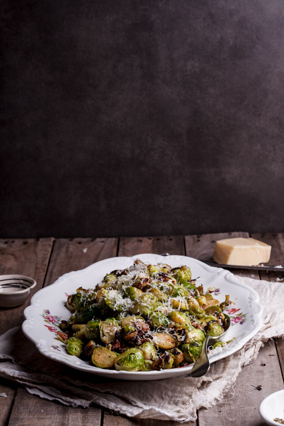 Braised Brussels sprouts with bacon