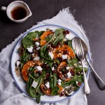 Roasted butternut salad with Danish feta, cranberries and pumpkin seeds