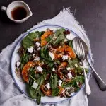Roasted butternut salad with danish feta and cranberries