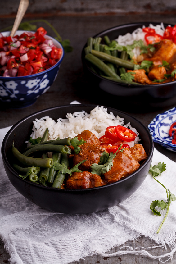 Coconut chicken curry bowls