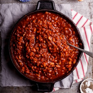 Sweet and smoky cowboy beans