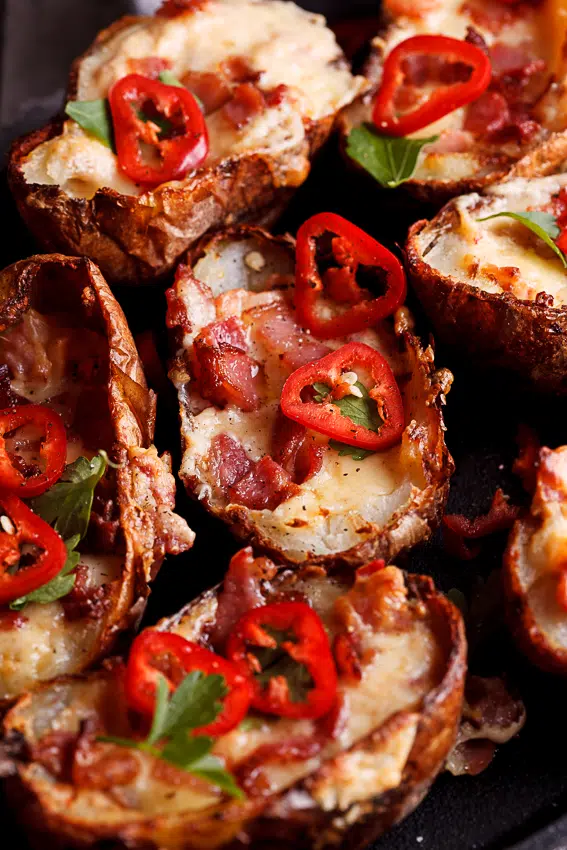 Cheesy jalapeño popper potato skins (1)