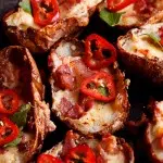 Cheesy jalapeño popper potato skins