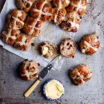 Choc chunk hot cross buns