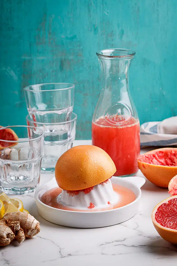 Fresh grapefruit and ginger paloma