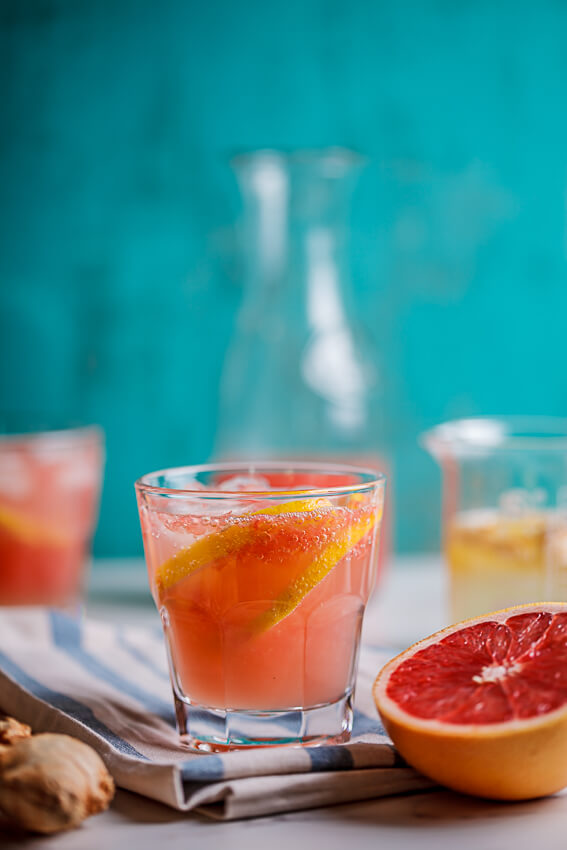 Ginger Beer Paloma Cocktails with Fresh Grapefruit Juice