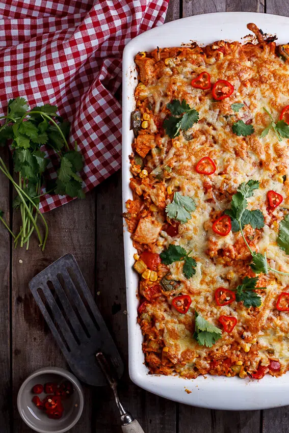 Mexican chicken and rice casserole