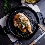 Pan roasted chicken with lemon garlic butter